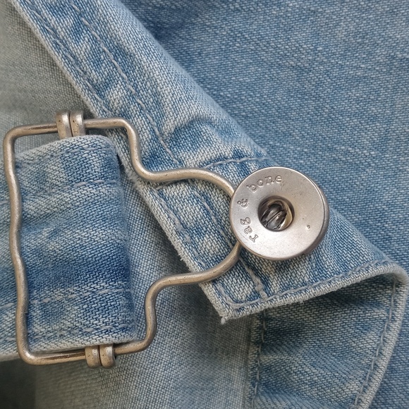 Rag & Bone Light Wash Denim Blue Dungarees Short Overalls/ Jumper L ($295) NWT - Picture 6 of 16